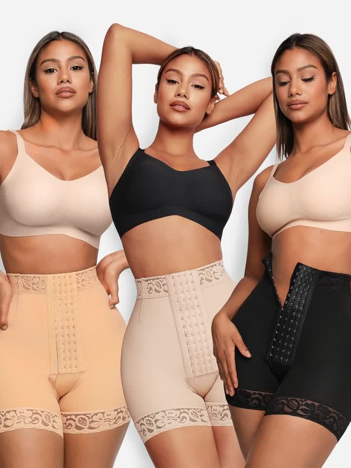 [Tummy Control Shapewear Shorts] Adjust Hooks Women Shorts Tummy Control Shapewear Shorts