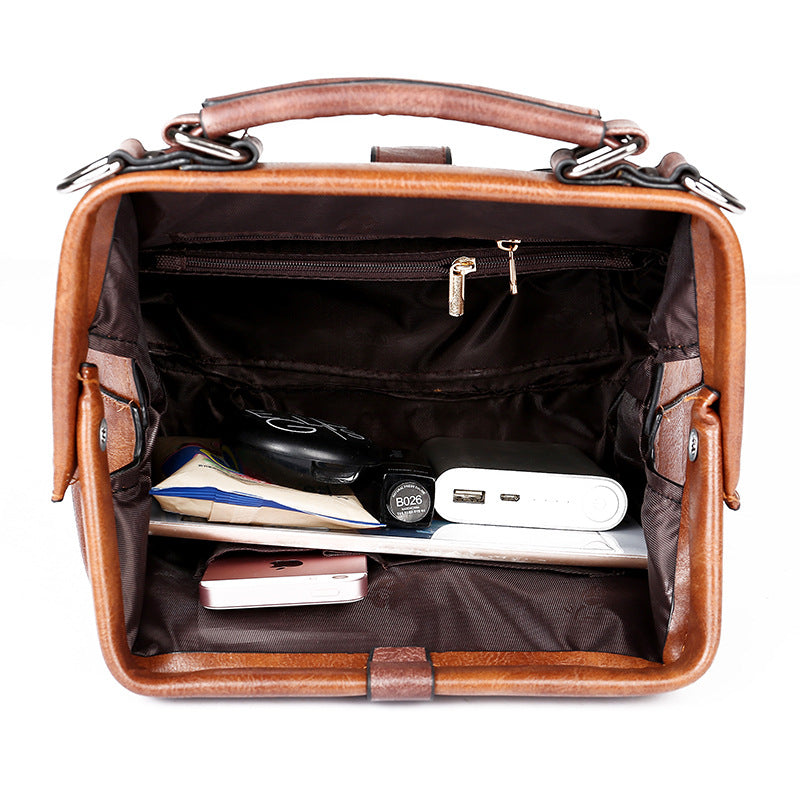Women's Shoulder Bag Women's Handbag Fashion Purse Vintage Leather Bag Large Capacity Handbag Inclined Shoulder Bag Mom's Bag