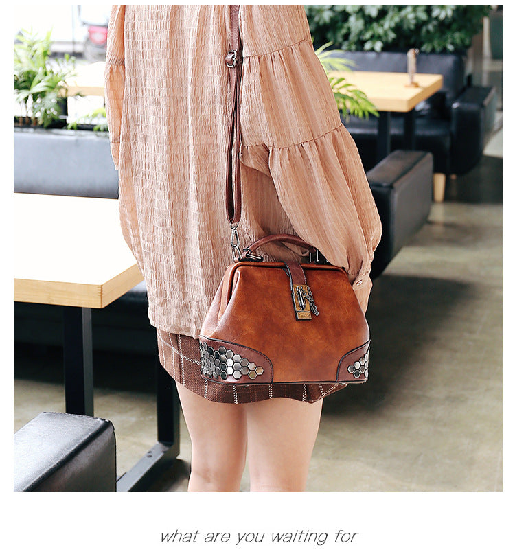 Women's Shoulder Bag Women's Handbag Fashion Purse Vintage Leather Bag Large Capacity Handbag Inclined Shoulder Bag Mom's Bag