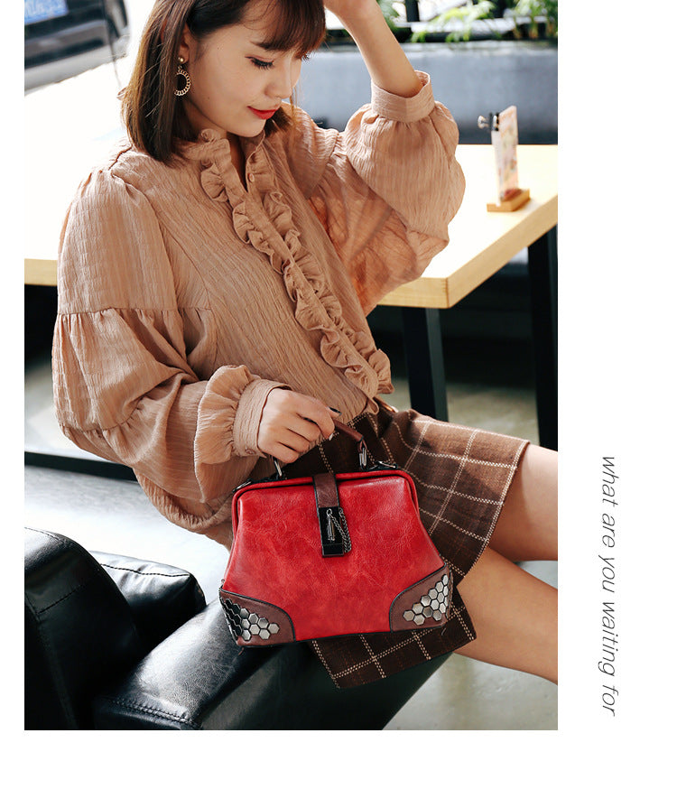 Women's Shoulder Bag Women's Handbag Fashion Purse Vintage Leather Bag Large Capacity Handbag Inclined Shoulder Bag Mom's Bag