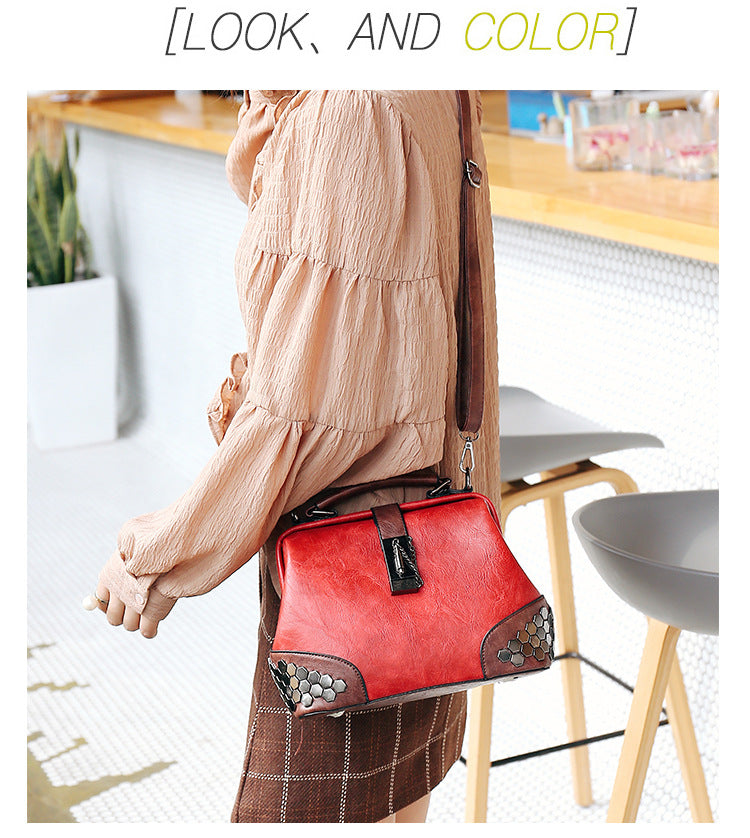 Women's Shoulder Bag Women's Handbag Fashion Purse Vintage Leather Bag Large Capacity Handbag Inclined Shoulder Bag Mom's Bag