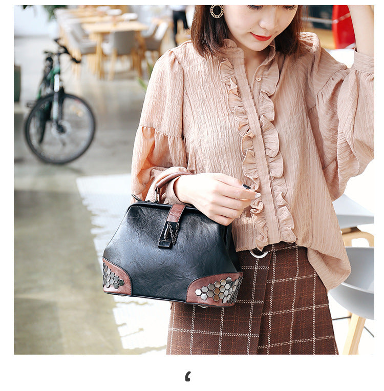 Women's Shoulder Bag Women's Handbag Fashion Purse Vintage Leather Bag Large Capacity Handbag Inclined Shoulder Bag Mom's Bag