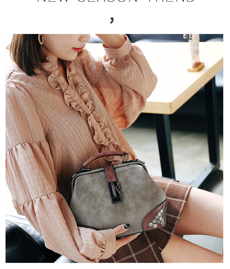 Women's Shoulder Bag Women's Handbag Fashion Purse Vintage Leather Bag Large Capacity Handbag Inclined Shoulder Bag Mom's Bag