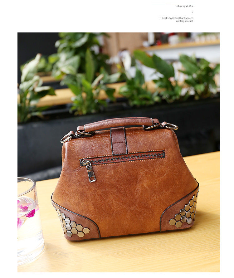 Women's Shoulder Bag Women's Handbag Fashion Purse Vintage Leather Bag Large Capacity Handbag Inclined Shoulder Bag Mom's Bag