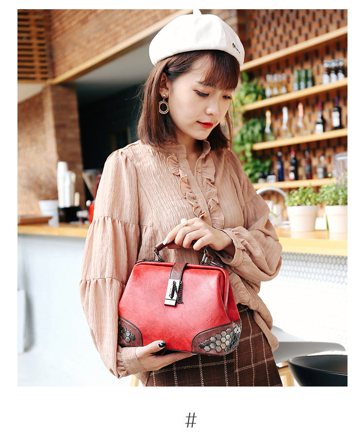 Women's Shoulder Bag Women's Handbag Fashion Purse Vintage Leather Bag Large Capacity Handbag Inclined Shoulder Bag Mom's Bag