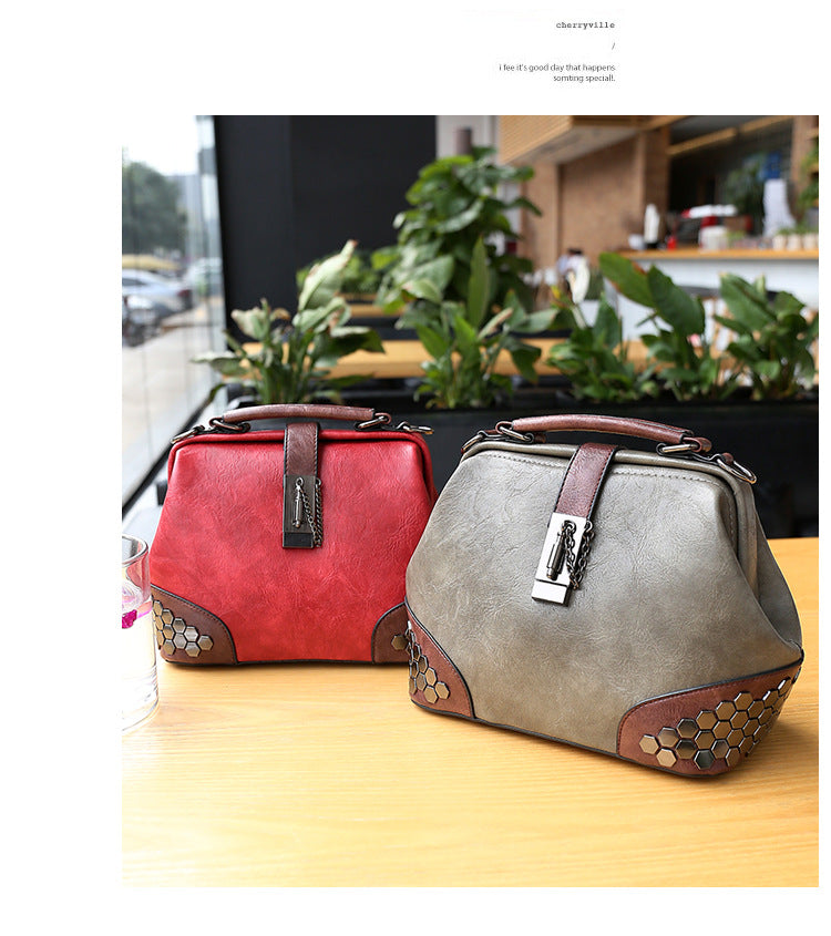 Women's Shoulder Bag Women's Handbag Fashion Purse Vintage Leather Bag Large Capacity Handbag Inclined Shoulder Bag Mom's Bag