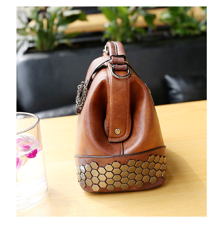 Women's Shoulder Bag Women's Handbag Fashion Purse Vintage Leather Bag Large Capacity Handbag Inclined Shoulder Bag Mom's Bag