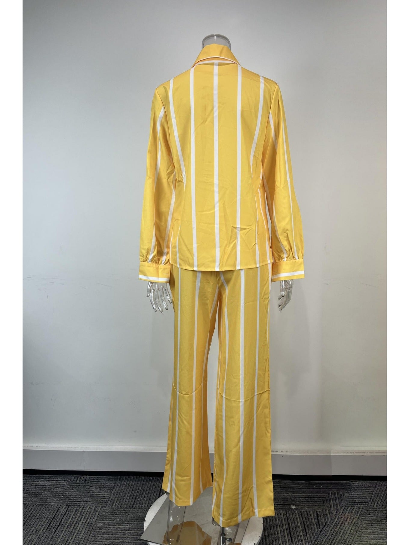 Spring New European and American Women'S Printed Striped Shirt Top Pants Set for Women, Spring Fashion, Summer Wardrobe, Striped Design, Trendy Set, Quality Stitching, Comfortable Fit, Women'S Pantsuit, Ladie Trouser Suit For