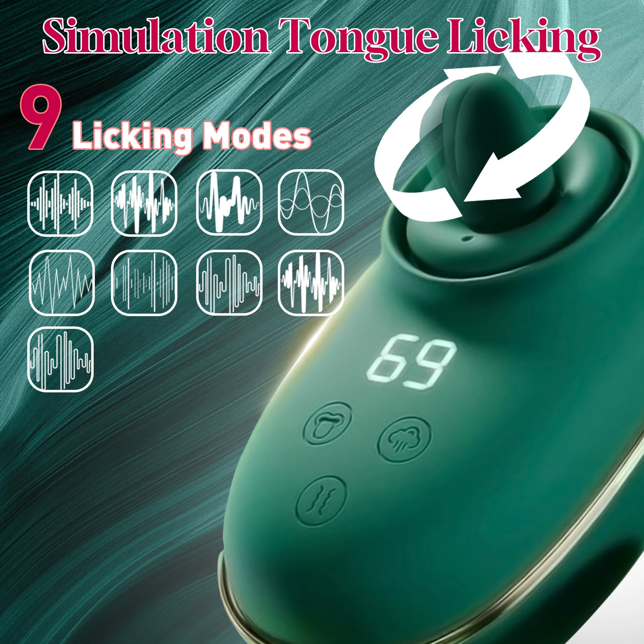 Adult Sex Toy 3-in-1 Licking Vibrator 3 Suction Modes Clitoral Stimulation Extendable Thrusting Masturbator Suitable for Women