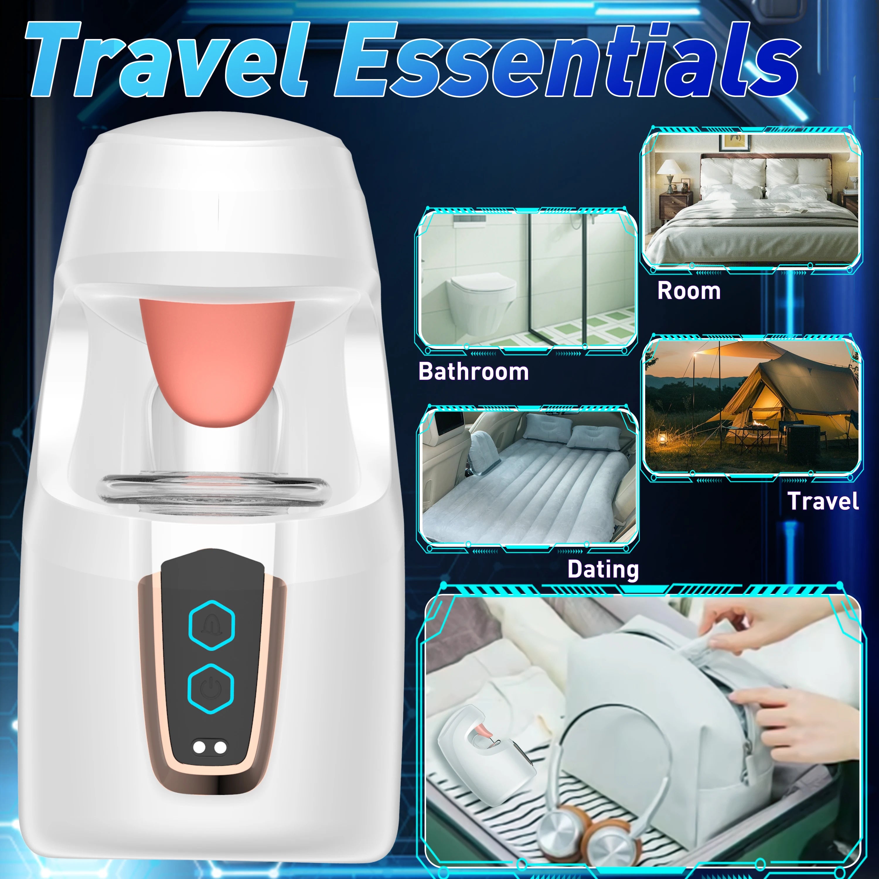 Adult Toys 3-in-1 Male Electric Masturbator 10 Vibration Modes & 10 Licking Patterns Oral Sex Tool Sex Toy Adult Product