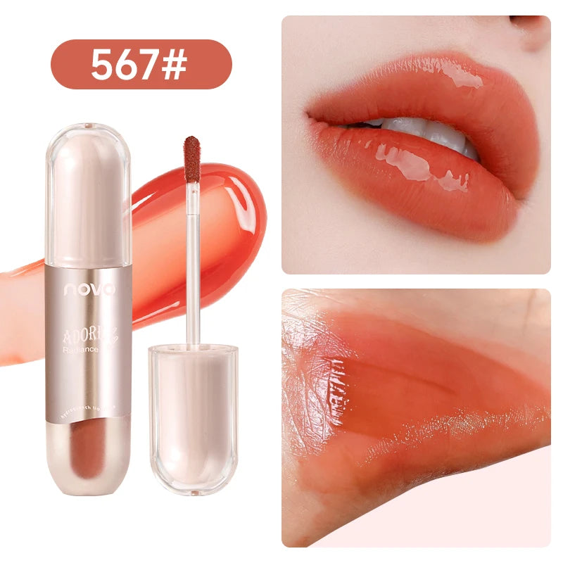 Glossy Lip Gloss, Long-Lasting Mirror Hydrating Liquid Lipstick, Waterproof, Non Stick, High Gloss,Lightweightand Silky Texture
