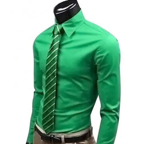 M - 5XL Men Business Shirt Long Sleeved Slim Solid Color Casual Plus Size Social Men Shirt рубашка мужская camisa masculina