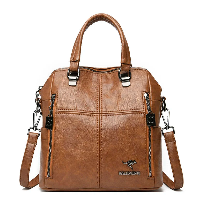 2023 New High Quality Leather Backpack Women Shoulder Bags Multifunction Travel Backpack School Bags for Girls Bagpack Mochila