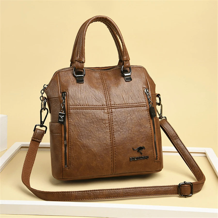 2023 New High Quality Leather Backpack Women Shoulder Bags Multifunction Travel Backpack School Bags for Girls Bagpack Mochila