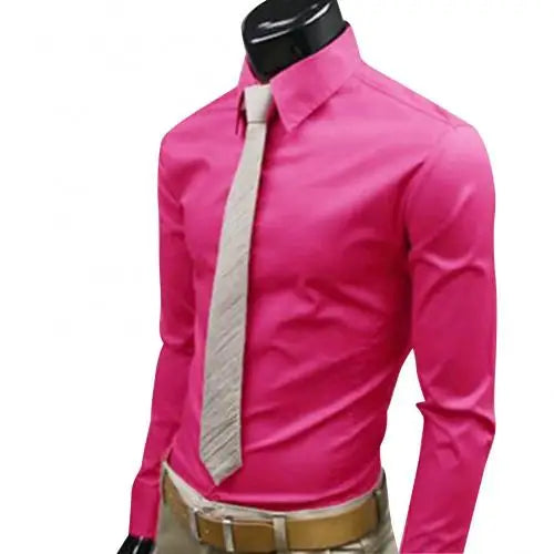 M - 5XL Men Business Shirt Long Sleeved Slim Solid Color Casual Plus Size Social Men Shirt рубашка мужская camisa masculina