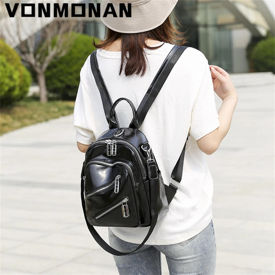 Fashion Women Backpack Designer PU Leather Travel Rucksack Casual Shoulder Bags High Quality School Bags for Teenagers Girls New