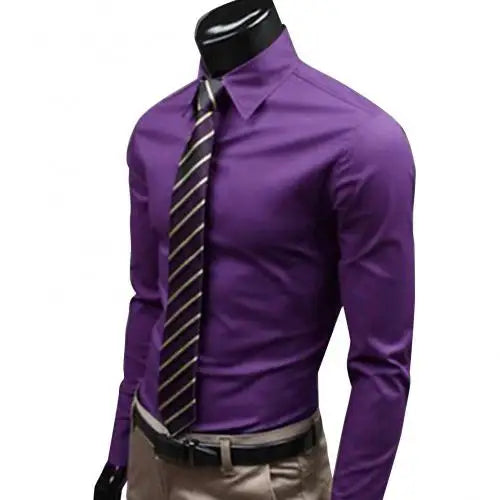 M - 5XL Men Business Shirt Long Sleeved Slim Solid Color Casual Plus Size Social Men Shirt рубашка мужская camisa masculina