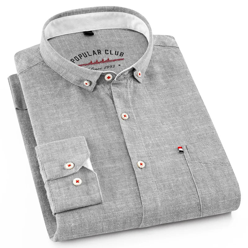 Lynett Lamar Men's Cotton Linen Long Sleeve Casual Shirt — Breathable Relaxed Fit Smart Casual
