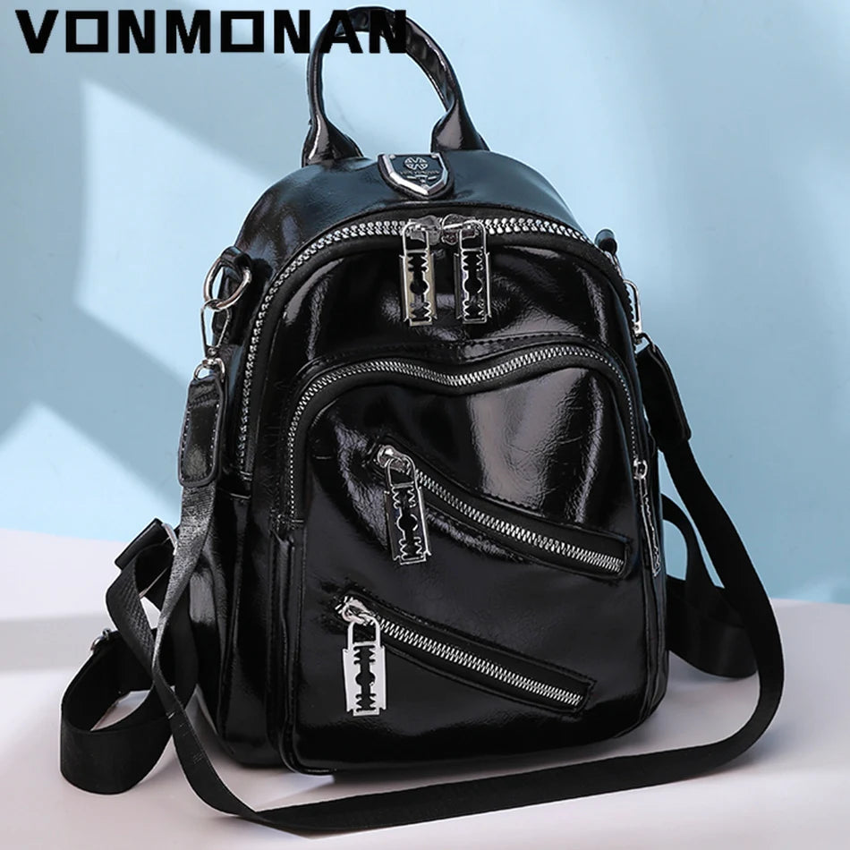 Fashion Women Backpack Designer PU Leather Travel Rucksack Casual Shoulder Bags High Quality School Bags for Teenagers Girls New