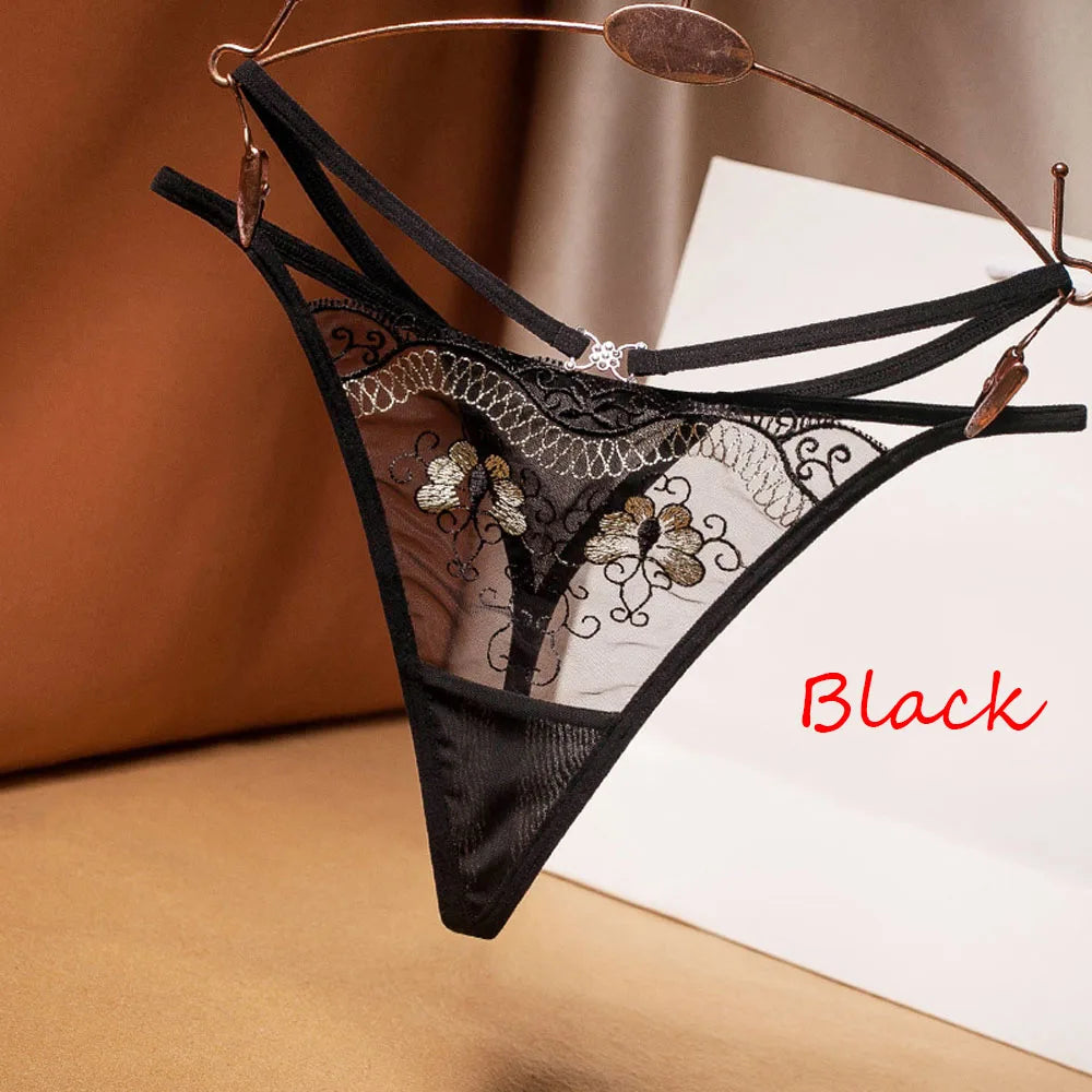 Women Sexy Underpant The embroidery lace Panties Girls Transparent bowknot Briefs Female printing Underwear fashion Lingerie