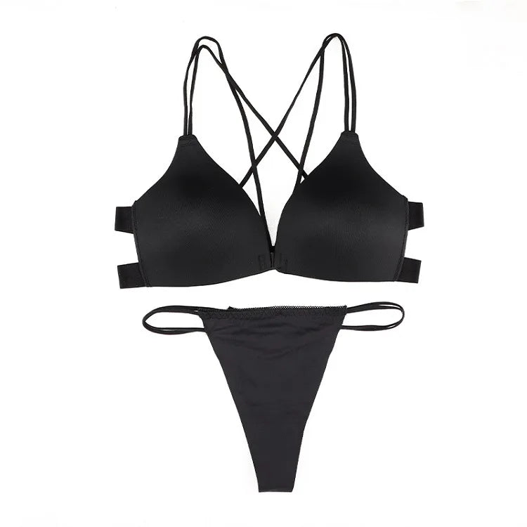 Women Bra And Panties Set Sexy Backless Set Sexy G-String Seamless Bra Thong Sexy Lingerie Set Top Underwear Intimates