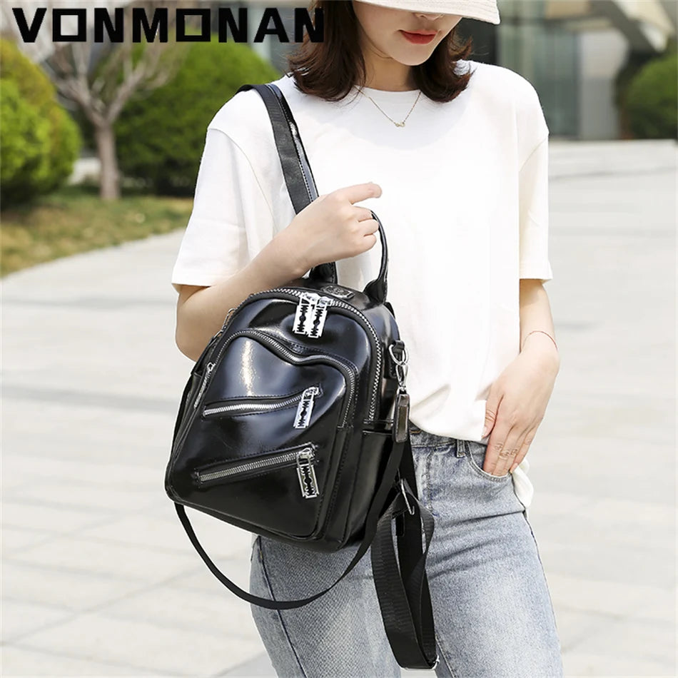 Fashion Women Backpack Designer PU Leather Travel Rucksack Casual Shoulder Bags High Quality School Bags for Teenagers Girls New