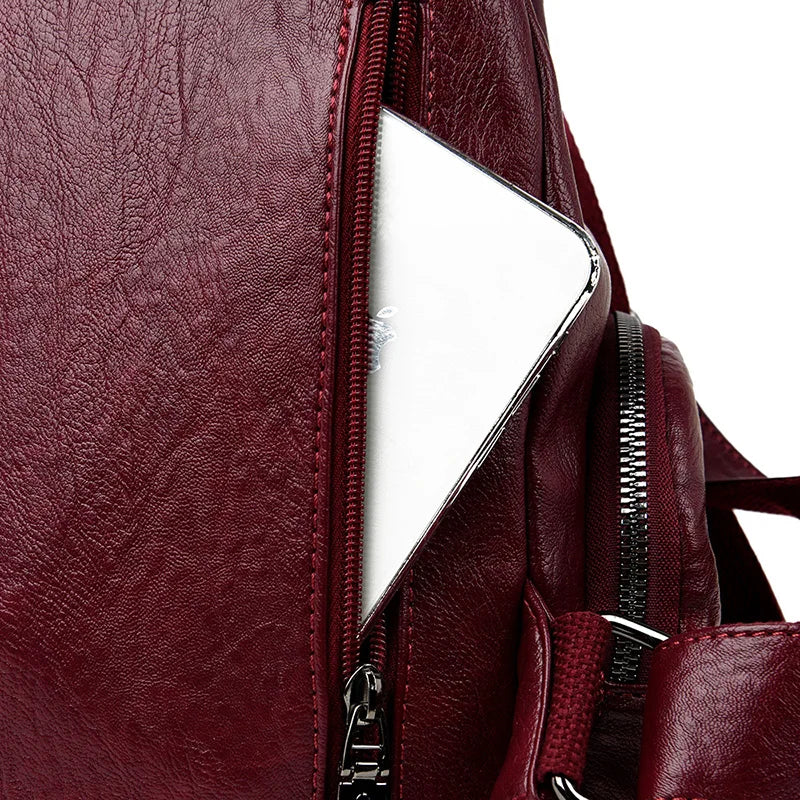 High Quality Leather Backpack Woman New Arrival Fashion Female Backpack String Bags Large Capacity School Bag Mochila Feminina