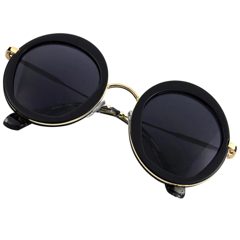 Lynett Lamar Women's Vintage Round UV400 Mirror Alloy Sunglasses — Retro Fashion Eyewear