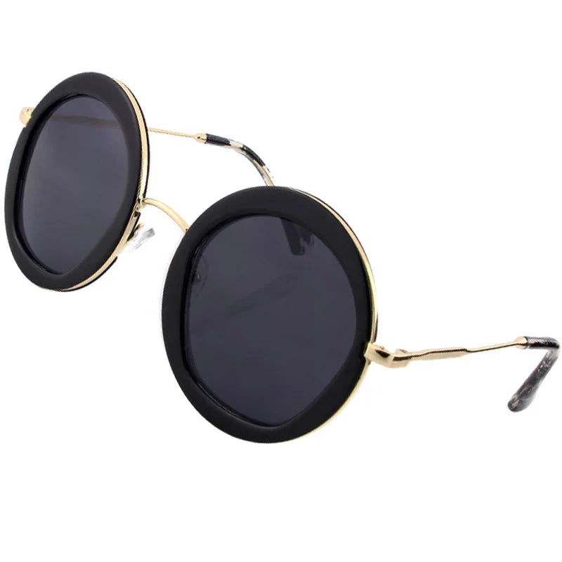 Lynett Lamar Women's Vintage Round UV400 Mirror Alloy Sunglasses — Retro Fashion Eyewear