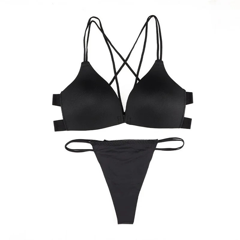 Women Bra And Panties Set Sexy Backless Set Sexy G-String Seamless Bra Thong Sexy Lingerie Set Top Underwear Intimates