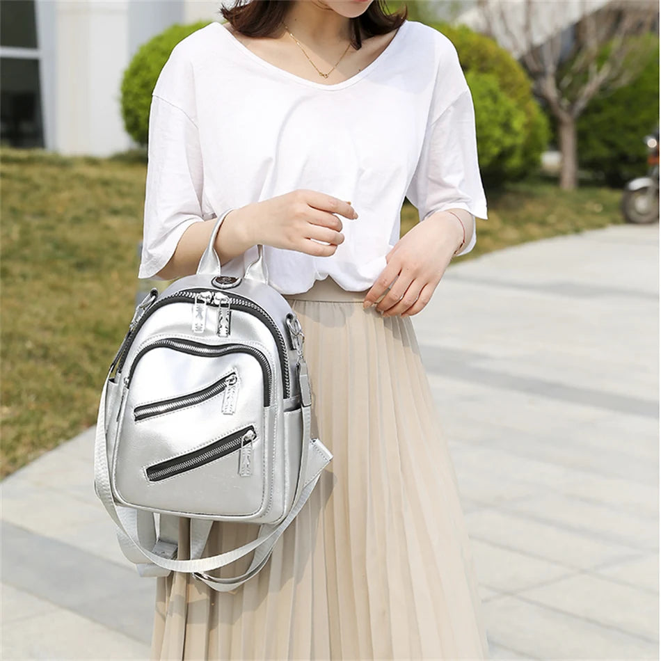 Fashion Women Backpack Designer PU Leather Travel Rucksack Casual Shoulder Bags High Quality School Bags for Teenagers Girls New