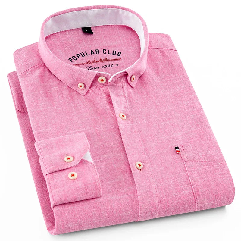 Lynett Lamar Men's Cotton Linen Long Sleeve Casual Shirt — Breathable Relaxed Fit Smart Casual