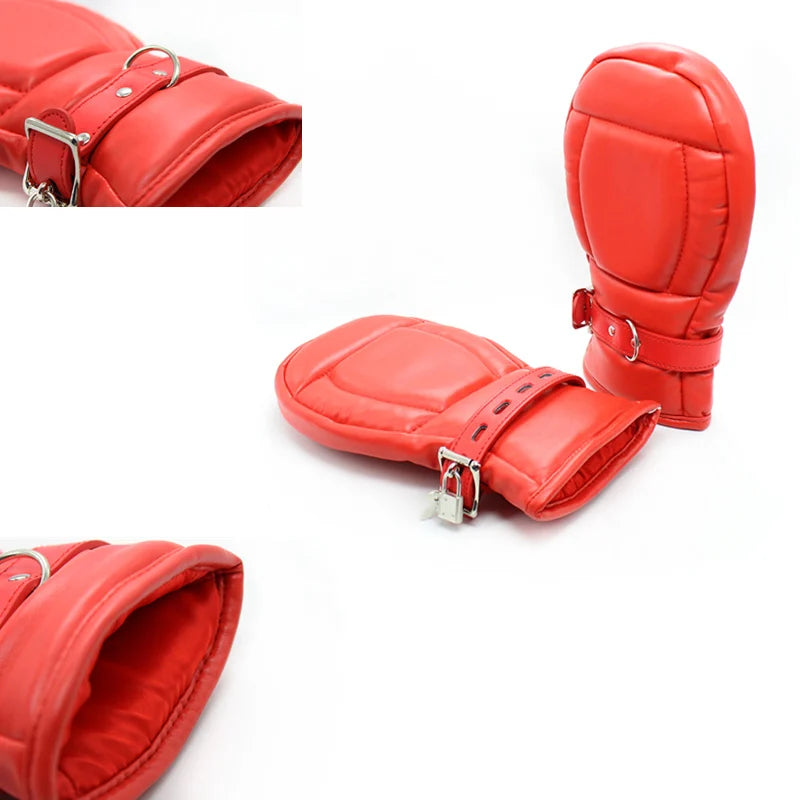 Adult Toys Sex Accessories Leather Bdsm Bondage Mittens Gloves Dog Paw Padded Fist Mitts Handcuffs Adult Games Couples Sex Toys