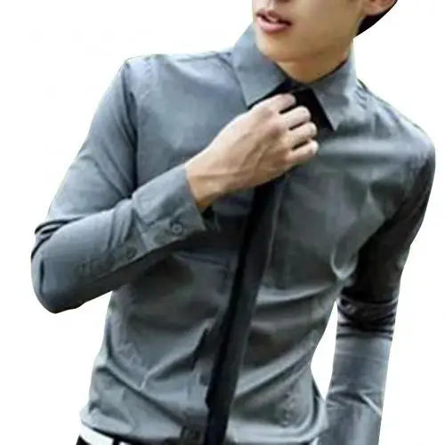 M - 5XL Men Business Shirt Long Sleeved Slim Solid Color Casual Plus Size Social Men Shirt рубашка мужская camisa masculina
