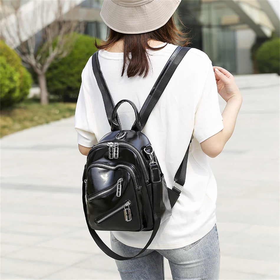 Fashion Women Backpack Designer PU Leather Travel Rucksack Casual Shoulder Bags High Quality School Bags for Teenagers Girls New