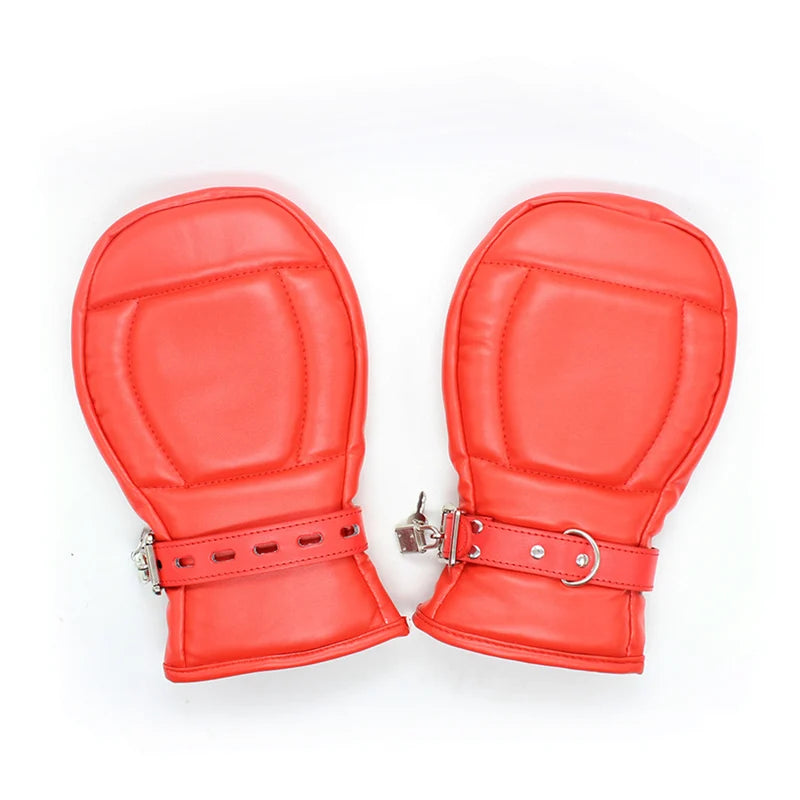 Adult Toys Sex Accessories Leather Bdsm Bondage Mittens Gloves Dog Paw Padded Fist Mitts Handcuffs Adult Games Couples Sex Toys