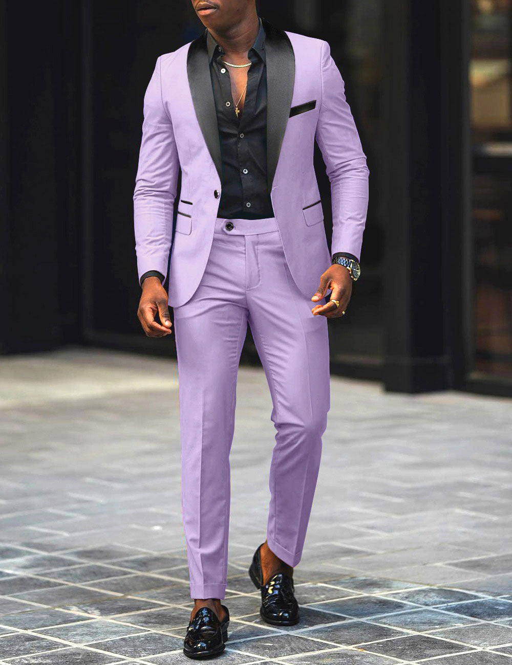 Men's Casual Business Have Smoking Suit High End Brand Boutique Fashion Blazer Pants Groom Wedding Dress Party Suit