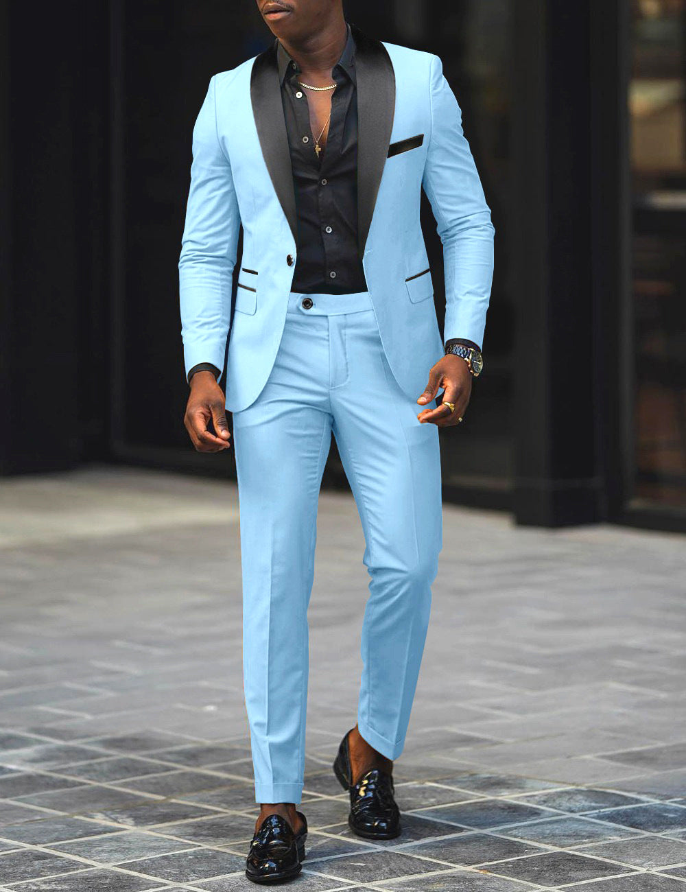 Men's Casual Business Have Smoking Suit High End Brand Boutique Fashion Blazer Pants Groom Wedding Dress Party Suit