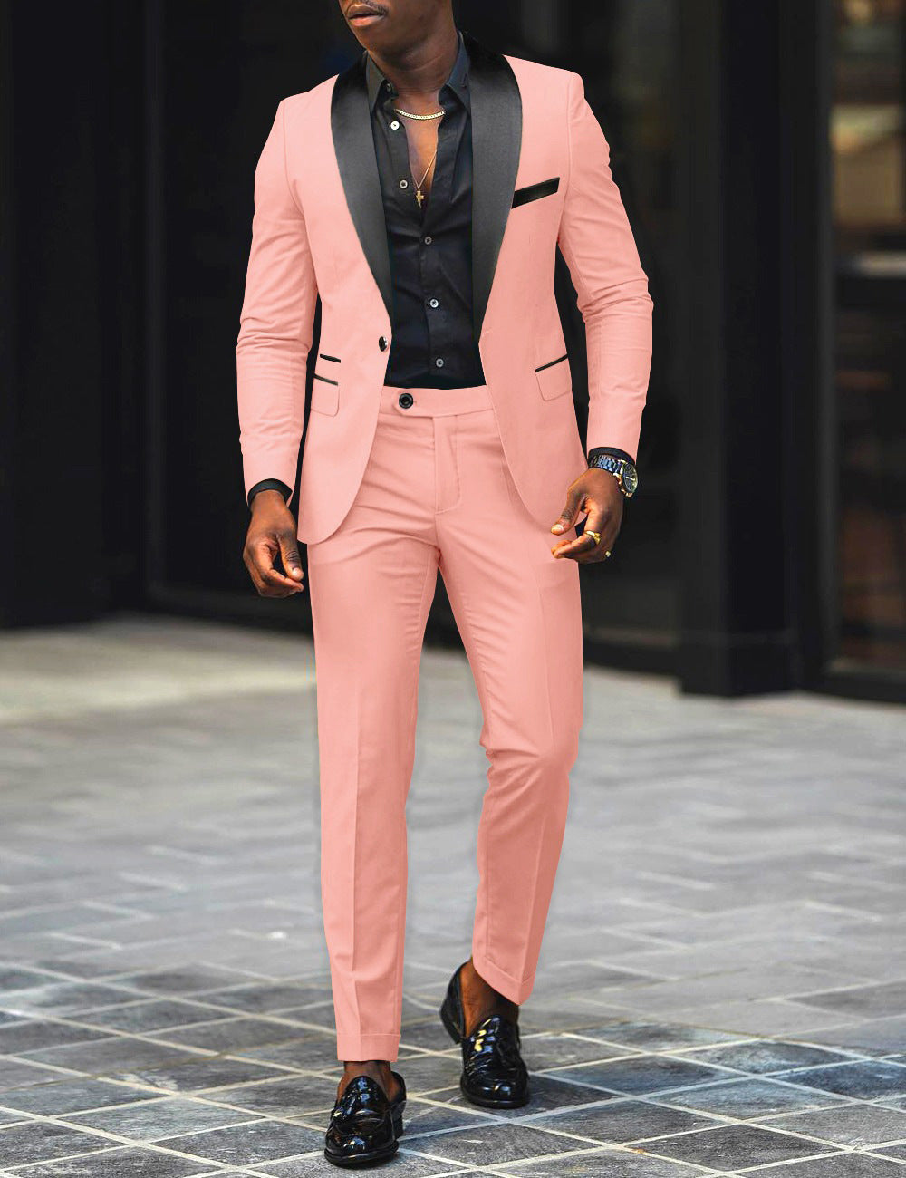 Men's Casual Business Have Smoking Suit High End Brand Boutique Fashion Blazer Pants Groom Wedding Dress Party Suit