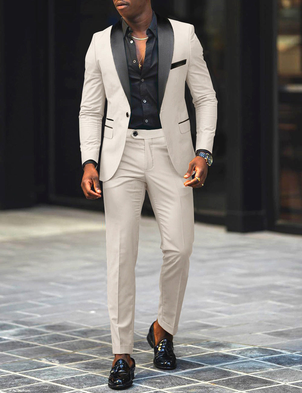 Men's Casual Business Have Smoking Suit High End Brand Boutique Fashion Blazer Pants Groom Wedding Dress Party Suit