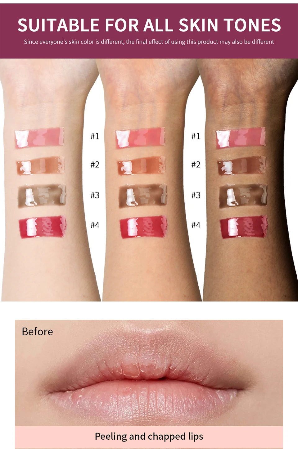 Lip Hydrating Lip Gloss Glitter Glossy Plumping Lipgloss High Shine Glass Finish Nude Colors Shiny Jelly Liquid Lipstick
