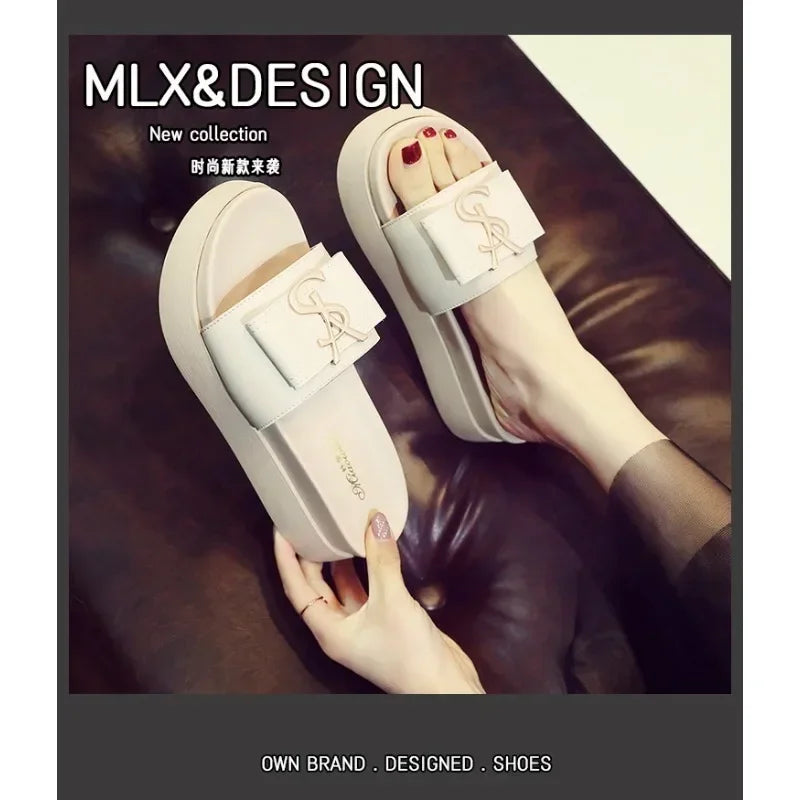 Slippers Summer Shoes Women Platform Design Slides Fashion Letters Ladies Shoes Casual Slipper Outside Non-slip Slippers Sandals