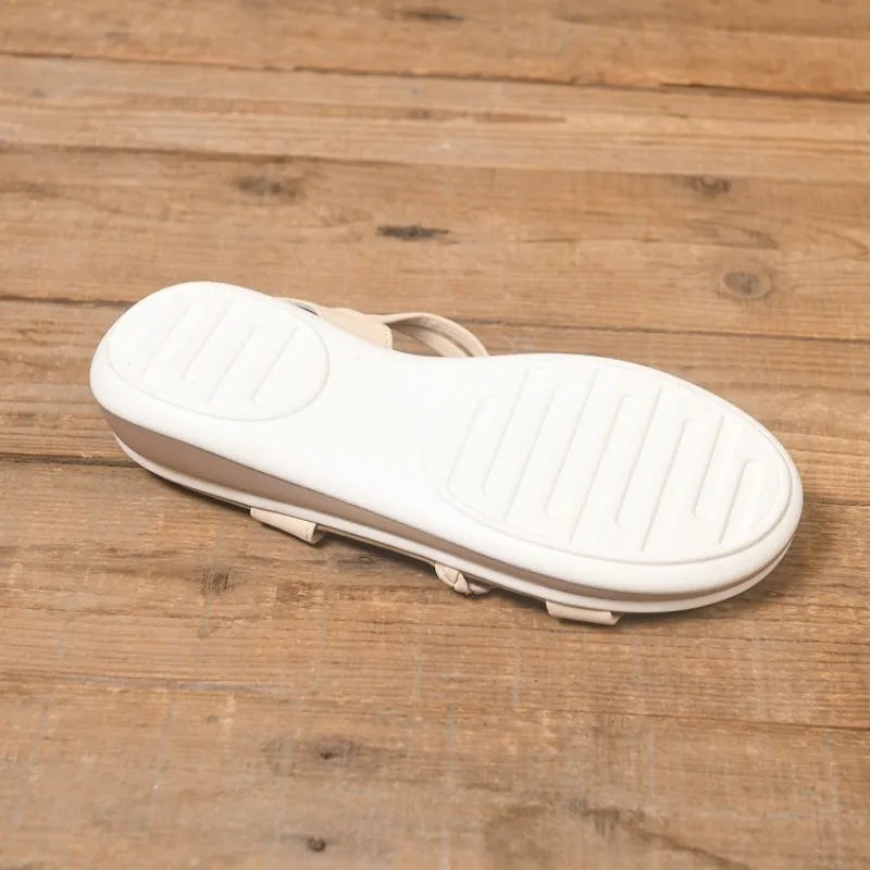 Women's Platform Sandals Casual Summer Slip on Comfort Daily Walking Beach Shoes Lightweight Open Toe Slingback Flat Sandals
