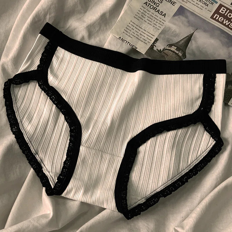 Pure Cotton Underwear for Women Female Breathable Mid-Waist Underpants Girls Solid Color Briefs Short Sexy Lingerie Нижнее Белье