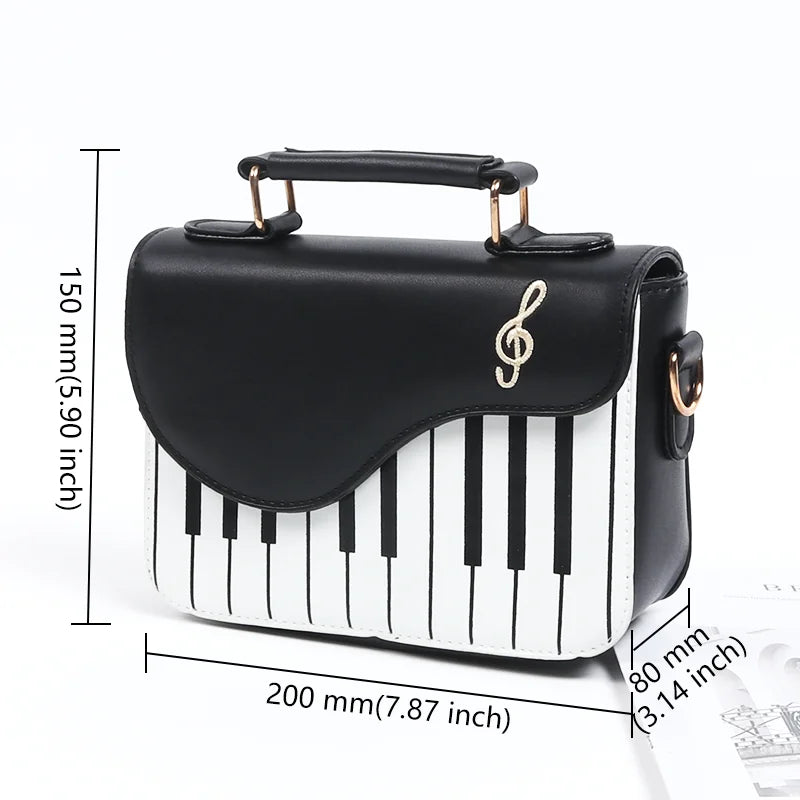 Handbag for Women Small Piano Music Notes PU Leather Shoulder Tote Bag Purse Crossbody Handbag for Women Girls Trendy bags