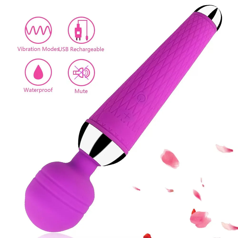 Adult sex AV vibrator, clitoral and vaginal stimulation vibrator sex toy stick suitable for male and female masturbation toy sti