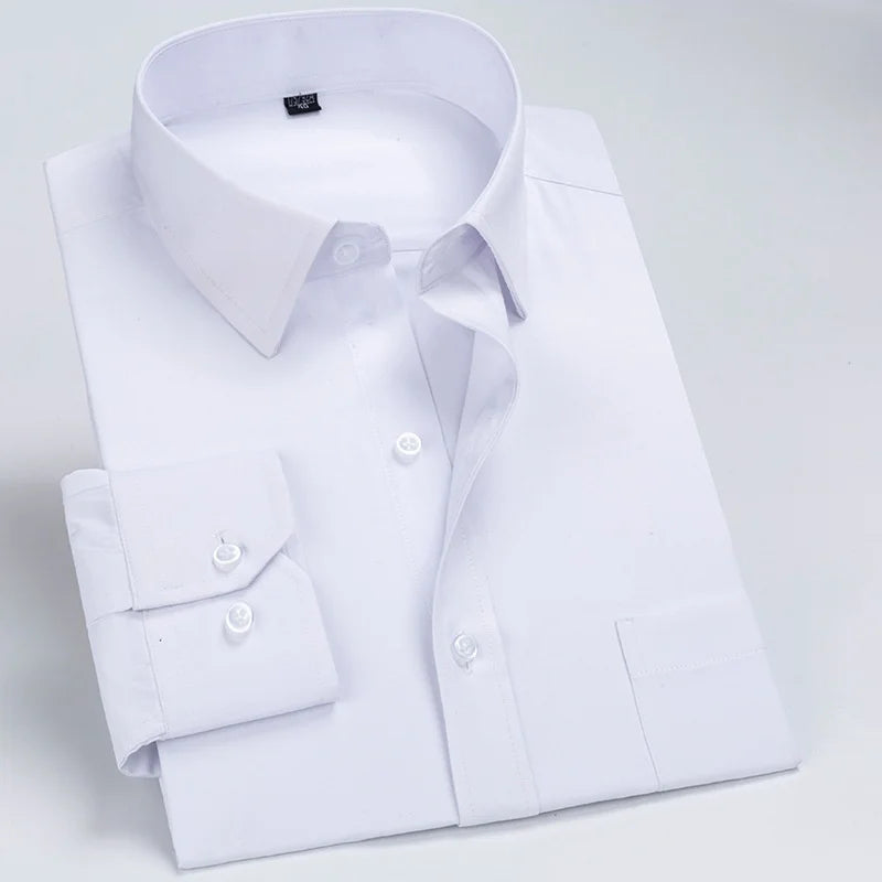 Lynett Lamar Men's Anti-Wrinkle Striped Dress Shirt — Long Sleeve Smart Casual S–7XL