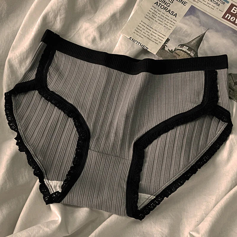 Pure Cotton Underwear for Women Female Breathable Mid-Waist Underpants Girls Solid Color Briefs Short Sexy Lingerie Нижнее Белье