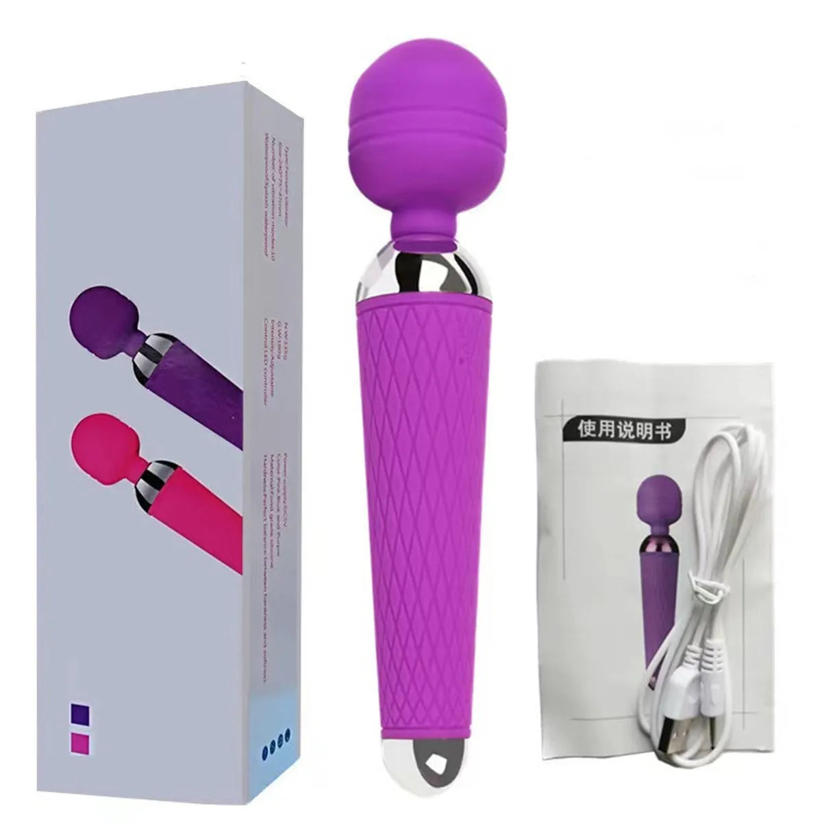 Adult sex AV vibrator, clitoral and vaginal stimulation vibrator sex toy stick suitable for male and female masturbation toy sti