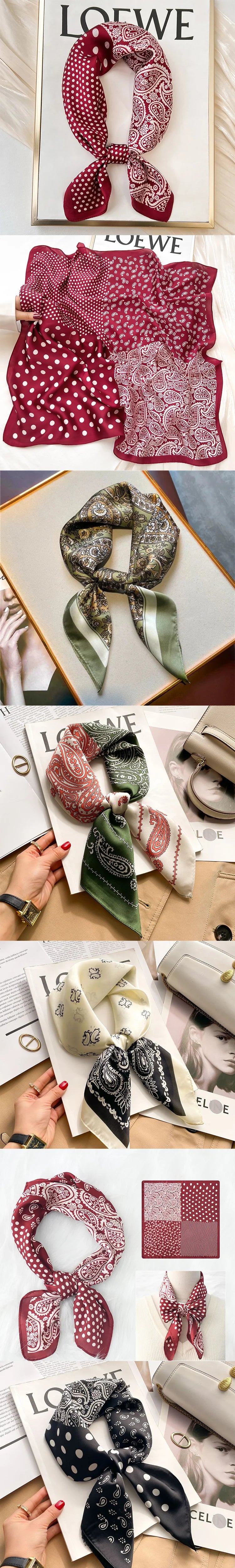 New Silk Scarf Neckerchief Women's Silk Square Scarf Purse Luxury Scarf for Women Designer Silk Headscarf SJ01